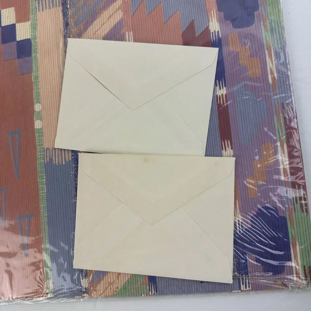 Vintage Lot 6 Flat Fold Gift Wrapping Paper Sets 90s Southwest Cactus Geometric